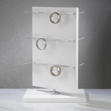 White Wood Double Sided Spinner Display